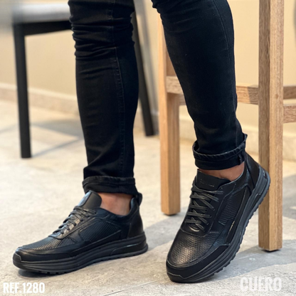 Deportivo para Caballero en Cuero Encerado – Estilo Urbano Premium con Acabado Artesanal