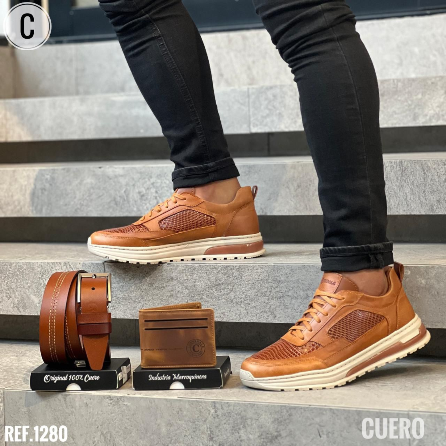 Trío Sport para Caballero 100% Cuero – Estilo Urbano Premium y Comodidad Total