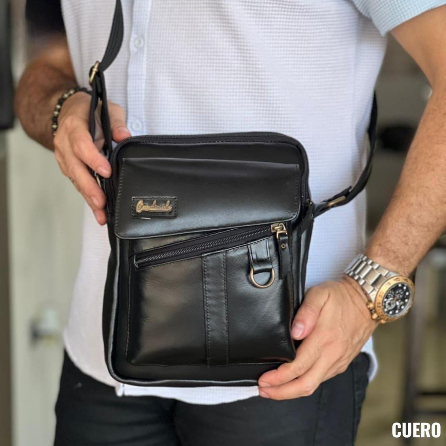 Carriel para Caballero 100% Cuero – Elegancia Artesanal con Estilo Premium