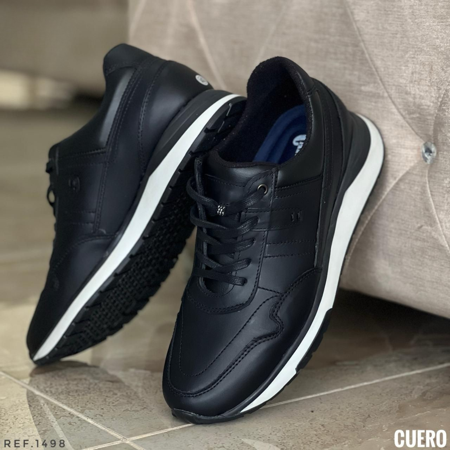 Deportivo para Caballero en Cuero Encerado – Estilo Urbano con Acabado Premium