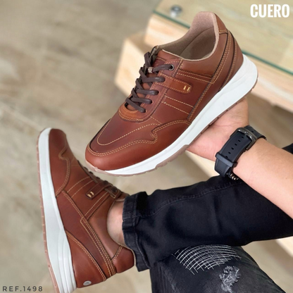 Deportivo para Caballero en Cuero Encerado – Estilo Urbano con Acabado Premium