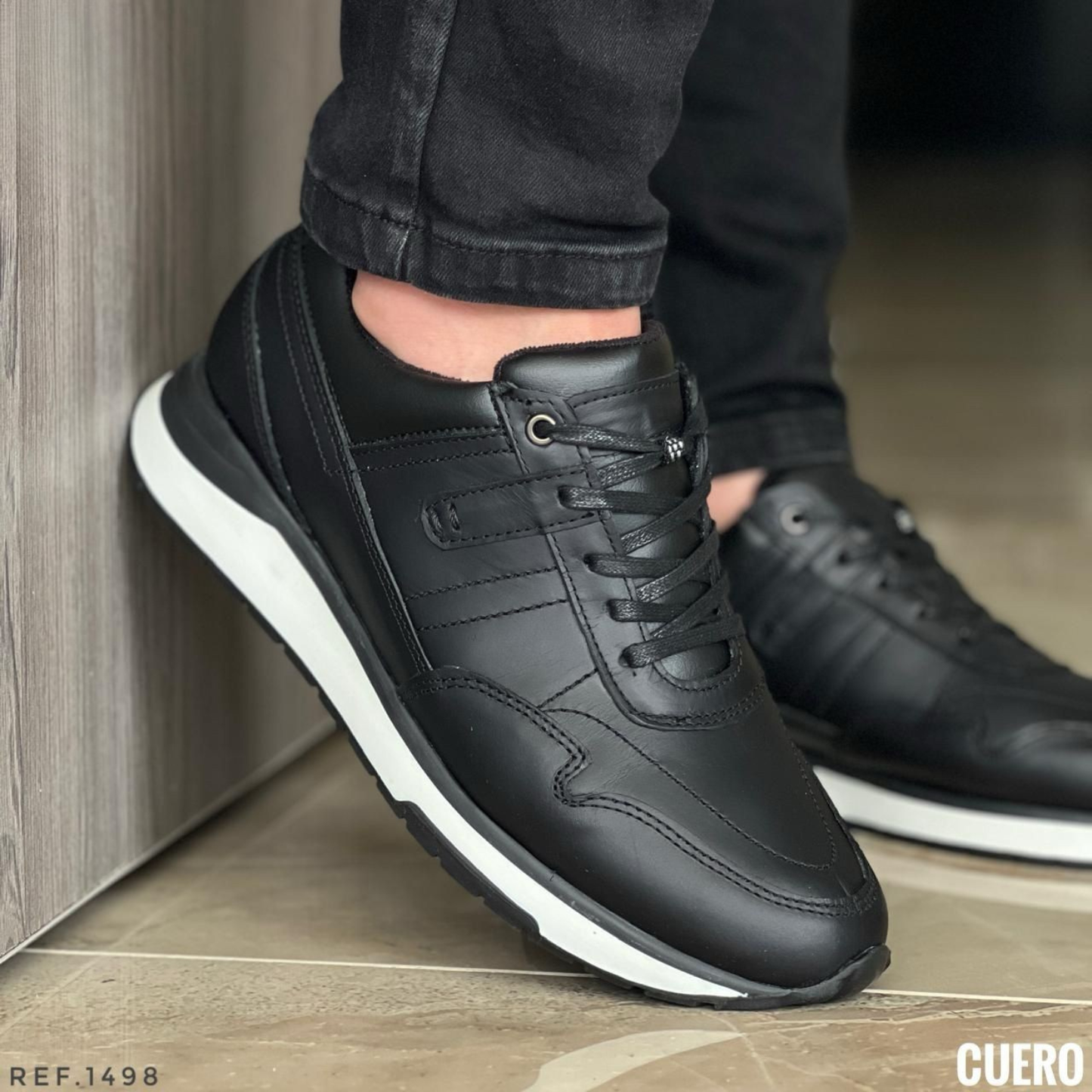 Deportivo para Caballero en Cuero Encerado – Estilo Urbano con Acabado Premium