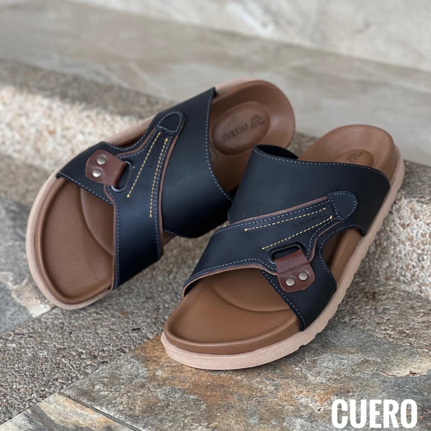 Sandalia Roma para Caballero en Cuero Encerado – Estilo Artesanal y Elegante