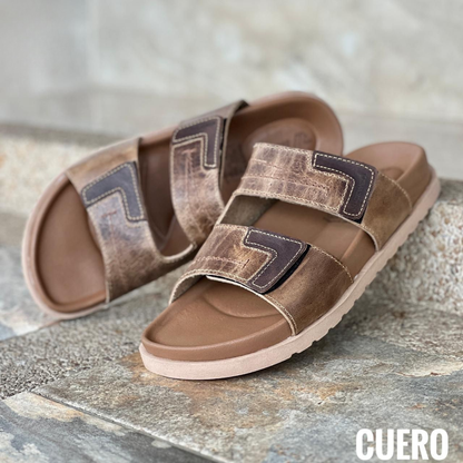 Sandalia Roma para Caballero en Cuero Encerado – Estilo Artesanal y Elegante