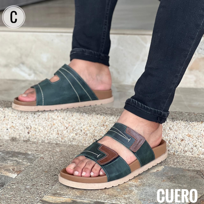 Sandalia Roma para Caballero en Cuero Encerado – Estilo Artesanal y Elegante