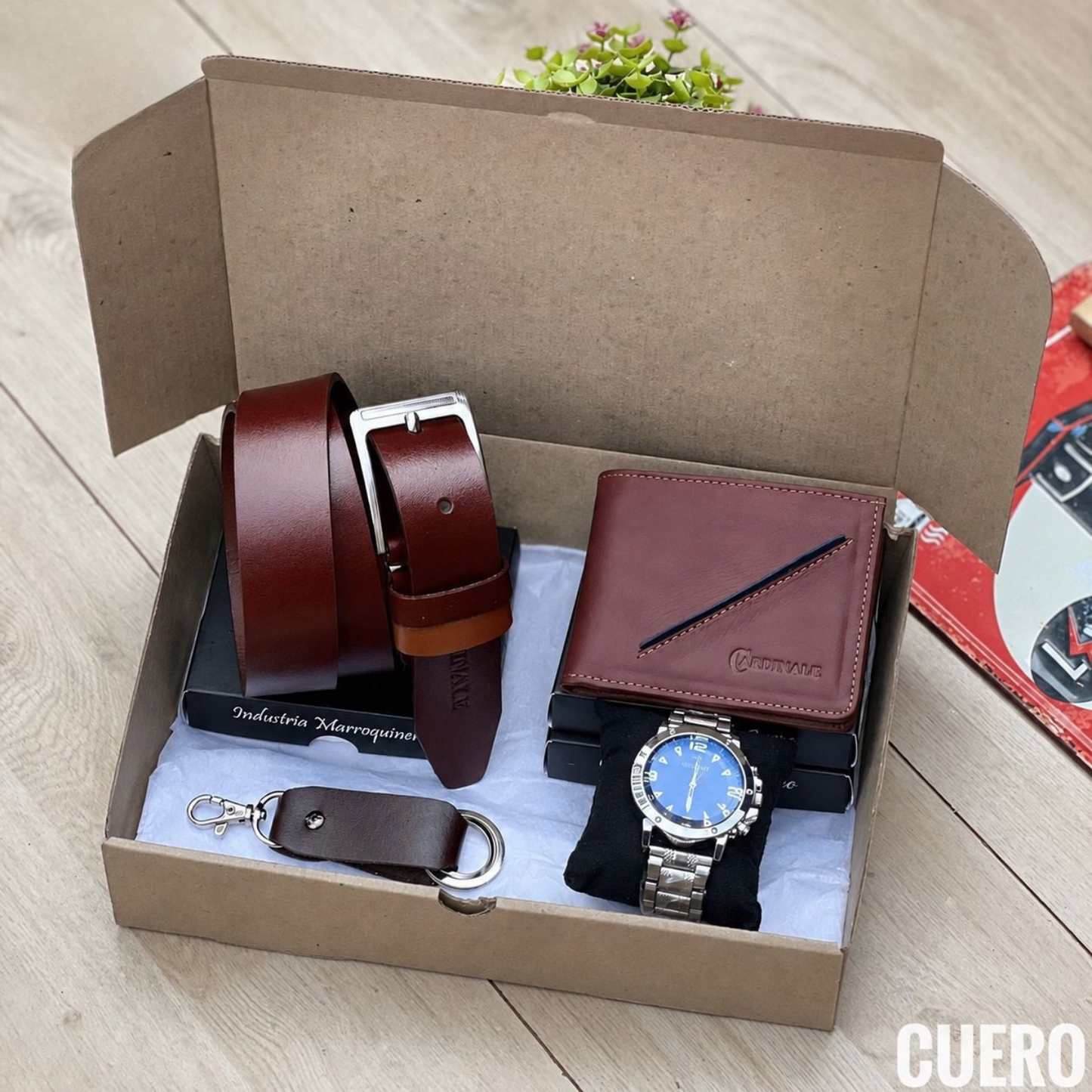 Trío Premium para Caballero con Reloj, Billetera y Correa – Regalo Elegante Listo para Sorprender
