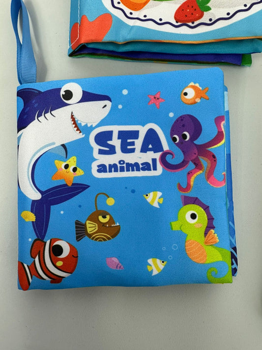 Libro de tela para bebé con sonido y diseño de animales marinos. Juguete educativo suave y seguro que estimula el desarrollo cognitivo de 0 a 3 años.