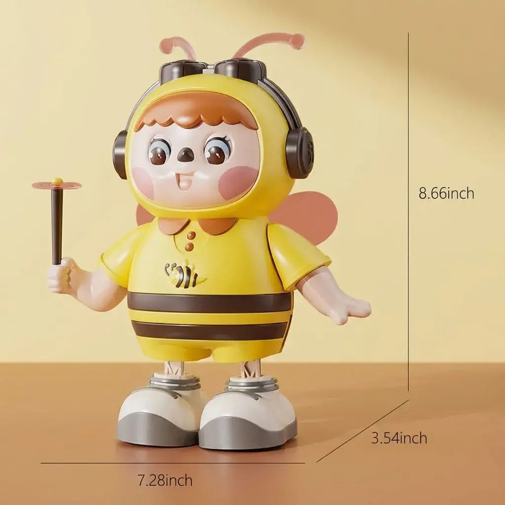 Abejita bailarina interactiva para bebés con música, luces LED y movimiento. Juguete educativo que estimula la motricidad, sentidos y aprendizaje temprano.