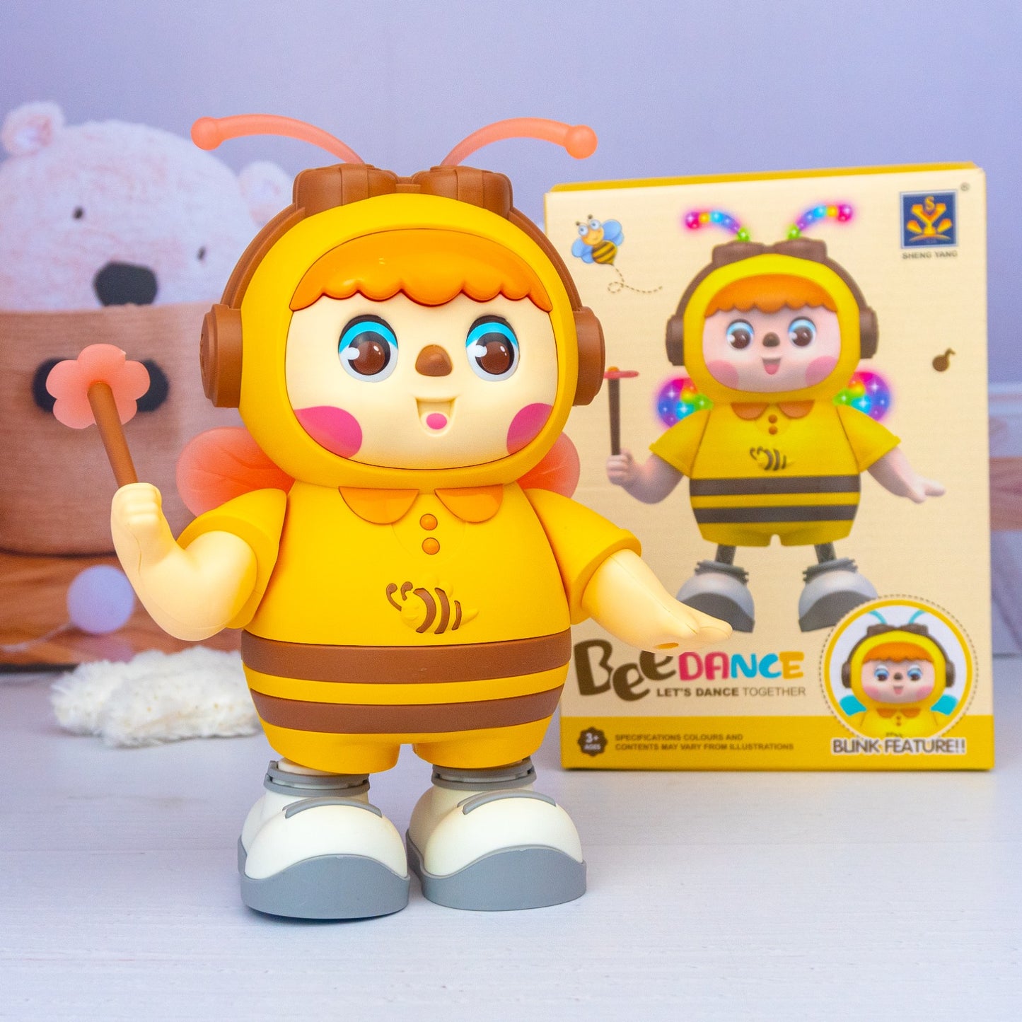 Abejita bailarina interactiva para bebés con música, luces LED y movimiento. Juguete educativo que estimula la motricidad, sentidos y aprendizaje temprano.