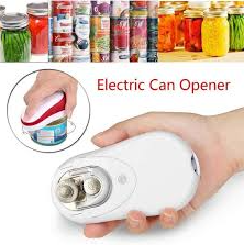 Abrelatas eléctrico automático con un solo botón. Funciona con baterías, fácil de usar y ideal para cocina práctica y sin esfuerzo.