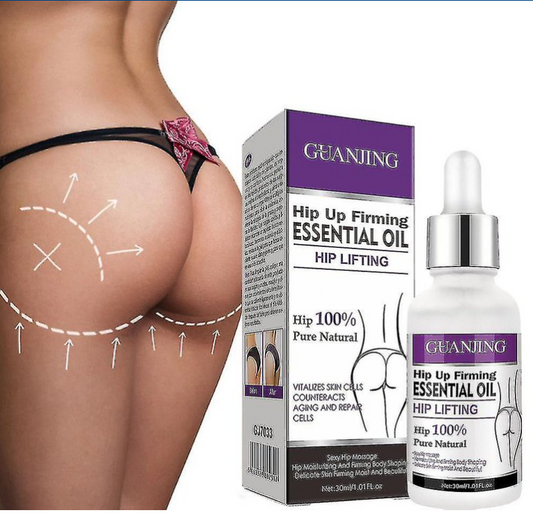 Aceite reafirmante corporal para glúteos que ayuda a mejorar la apariencia de firmeza, suavidad y elasticidad de la piel con uso constante.