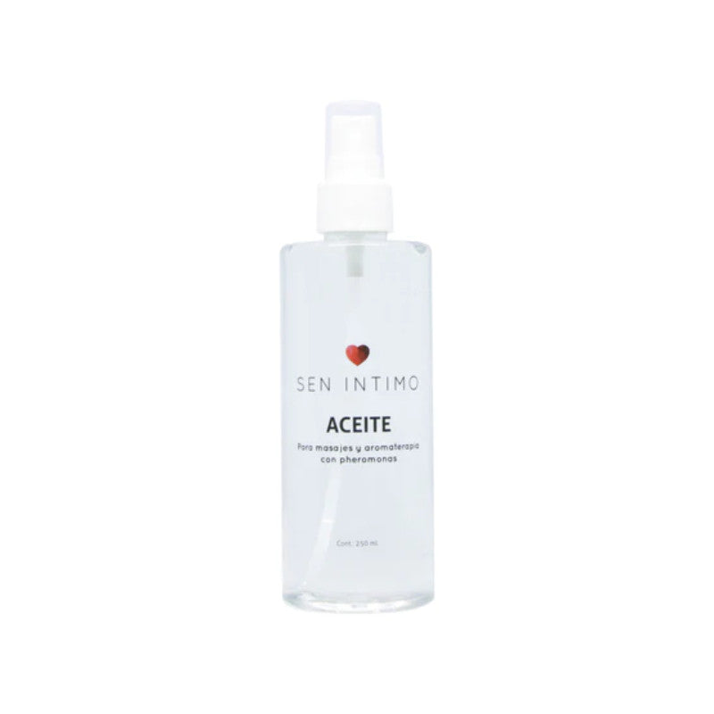 Aceite para masajes con feromonas y aromaterapia de uso externo. Textura sedosa, aroma relajante y aceites esenciales para bienestar corporal y masajes relajantes.