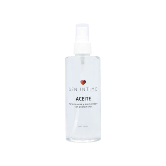 Aceite para masajes con feromonas y aromaterapia de uso externo. Textura sedosa, aroma relajante y aceites esenciales para bienestar corporal y masajes relajantes.