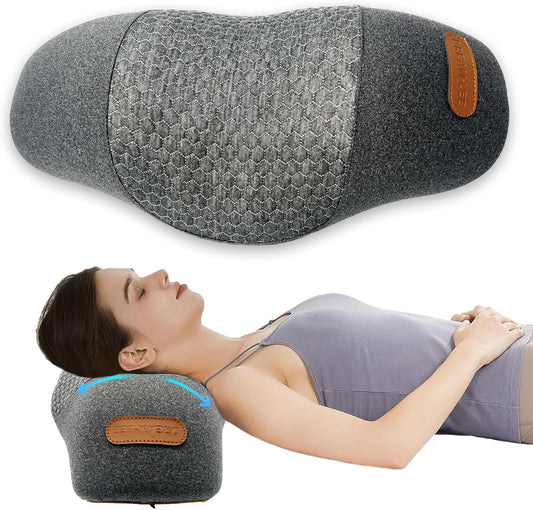Almohada cervical masajeadora con calefacción USB, diseño ergonómico y portátil para cuello, hombros, espalda y piernas. Ideal para relajación en casa, oficina o viajes.