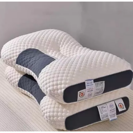 Almohada cervical que brinda soporte y comodidad al dormir. Ideal para relajar cuello y hombros y mejorar el descanso diario.