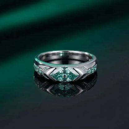 Anillo de Moissanita azul en plata 925 para mujer, con diseño elegante, brillante y femenino, ideal para regalo, celebraciones, ocasiones especiales y uso diario.