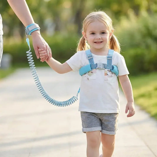Arnés antipérdida para niños con correa de seguridad reflectiva y diseño ajustable 3 en 1. Ideal para salidas seguras en lugares públicos y mayor control parental.