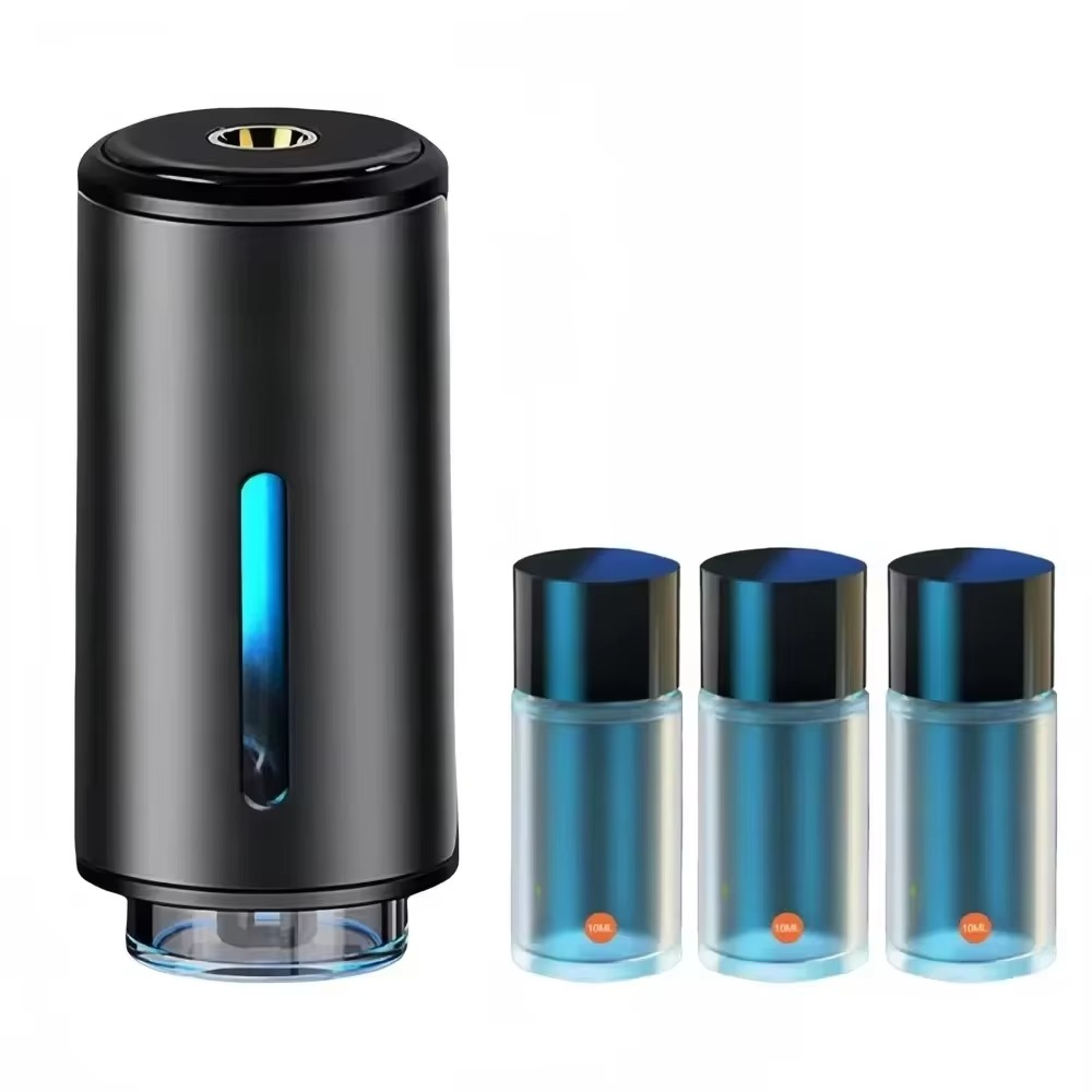Aromatizador inteligente TDM-M80 para carro con activación automática, tres intensidades, diseño en aluminio y carga rápida USB tipo C.