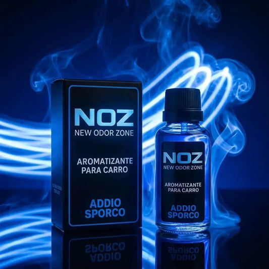 Aromatizante para carro NOZ Hombre con fragancia masculina amaderada y cítrica. Neutraliza malos olores y mantiene un aroma fresco y elegante.