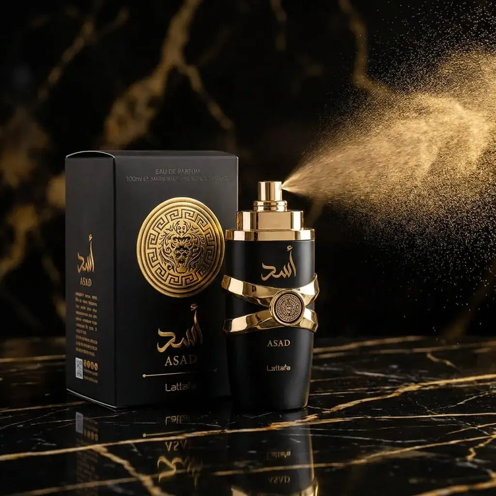 Perfume Asad™ para hombre con aroma intenso y larga duración, ideal para quienes buscan presencia, estilo y fijación prolongada.