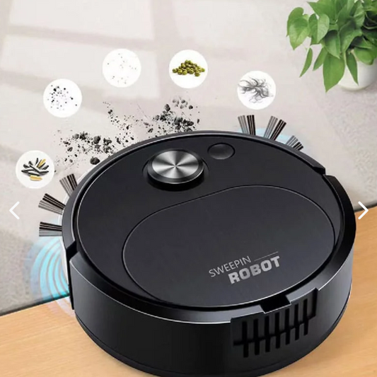 Aspiradora robot automática recargable con navegación inteligente. Limpia pisos sin esfuerzo, ideal para hogar, oficina y mascotas.