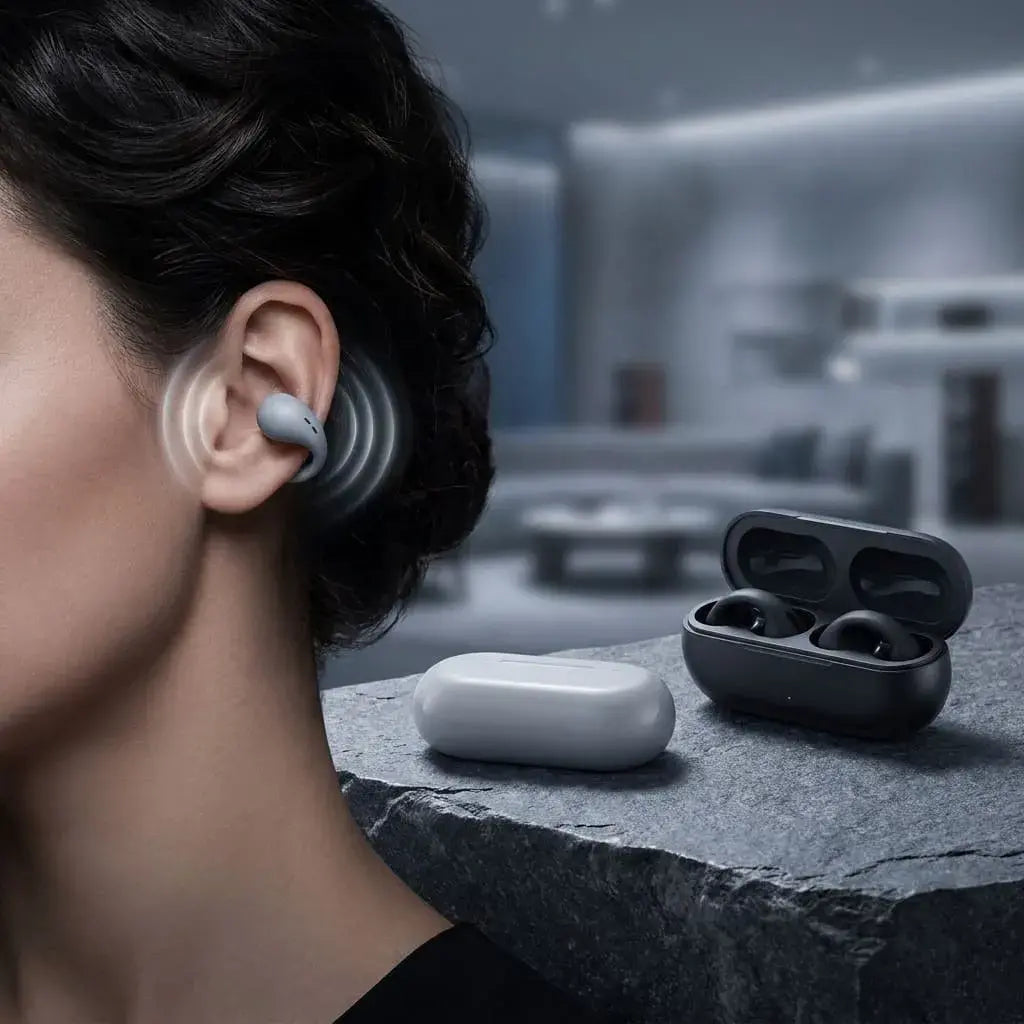 Audífonos inalámbricos Bluetooth 5.3 con reducción de ruido en llamadas, estuche de carga Tipo C, hasta 24 horas de uso total y diseño compacto.