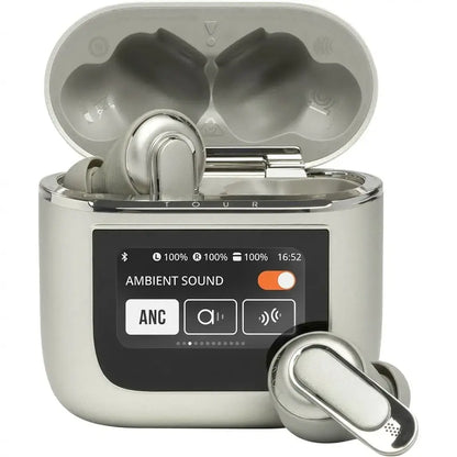 Audífonos Bluetooth inalámbricos con pantalla táctil inteligente, cancelación de ruido adaptativa, Smart Ambient, VoiceAware, micrófonos integrados y driver dinámico de 10 mm.