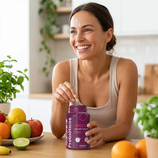 Probióticos en cápsulas vegetales con D Manosa y arándano rojo para digestión, defensas y bienestar urinario. BIODOL 30 cápsulas.