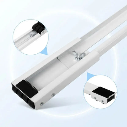 Base móvil ajustable para lavadora, nevera y electrodomésticos. Soporte resistente con ruedas, freno, sistema antideslizante y protección para pisos.