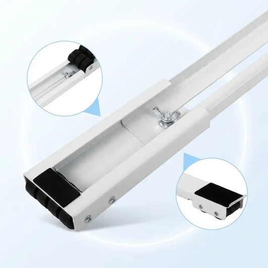 Base móvil ajustable para lavadora, nevera y electrodomésticos. Soporte resistente con ruedas, freno, sistema antideslizante y protección para pisos.