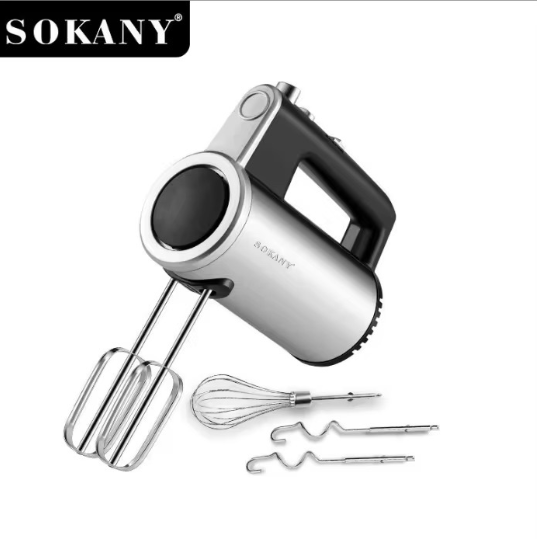 Batidora eléctrica inalámbrica Sokany 3 en 1 recargable USB con accesorios para batir, mezclar y espumar. Ideal para cocina práctica y moderna.
