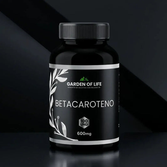 Betacaroteno Garden of Life en softgels. Suplemento antioxidante para adultos, ideal como apoyo nutricional para salud visual, piel y bienestar diario.