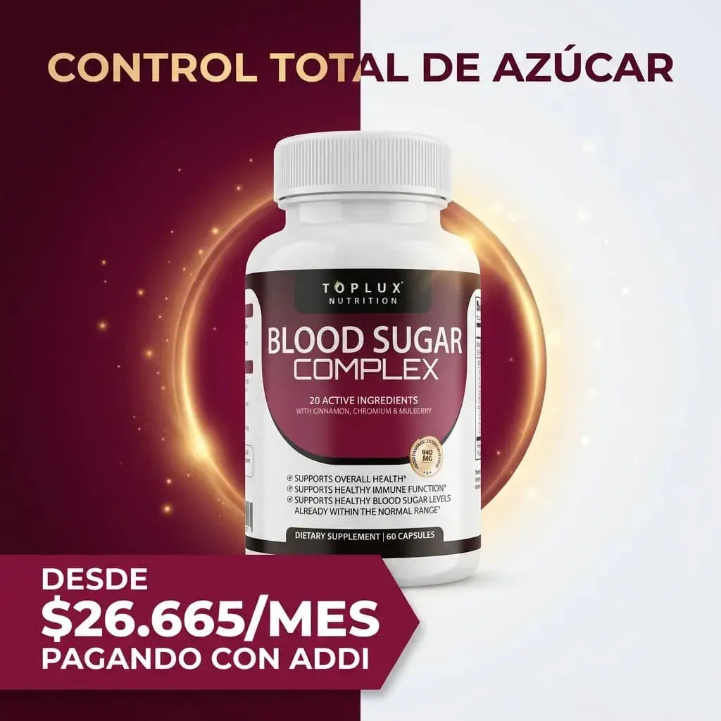 Suplemento natural que ayuda a controlar los niveles de azúcar en sangre como parte de un estilo de vida saludable y consciente.