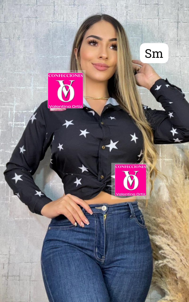 blusa para mujer en tela chalis, ligera, fresca y elegante, ideal para outfits cómodos y uso diario.