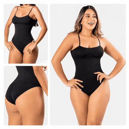 Compra body cachetero para mujer en licra nylon, con ajuste moldeador suave, tiras delgadas y broches ajustables para mayor comodidad.