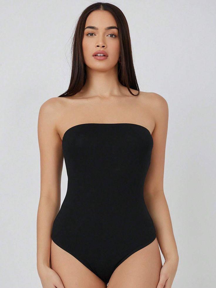 Body strapless en suplex para mujer, tela elástica y suave con ajuste cómodo al cuerpo. Disponible en negro, beige, blanco y vinotinto, tallas S a XL.