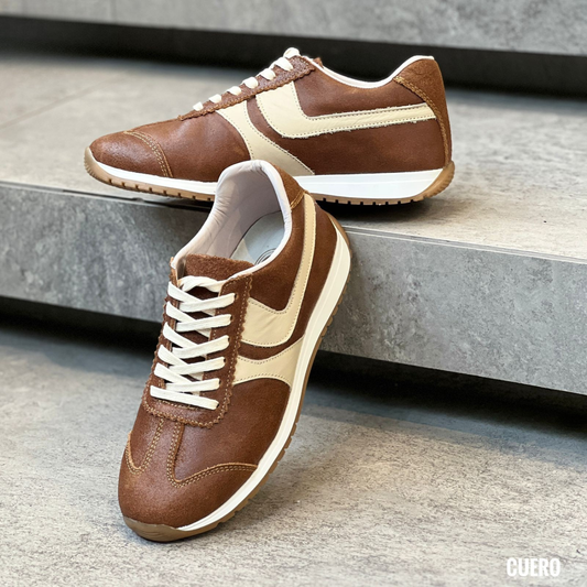 Bolichero para dama Ref Lucca en cuero craquelado con forro en badana, plantilla confort y cordones encerados. Elegante, cómodo y resistente para uso diario.
