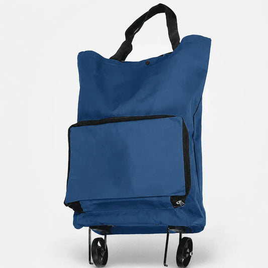 Bolsa carrito de compras plegable con ruedas, fabricada en tela Oxford resistente y con gran capacidad para mercado, lavandería y uso diario.
