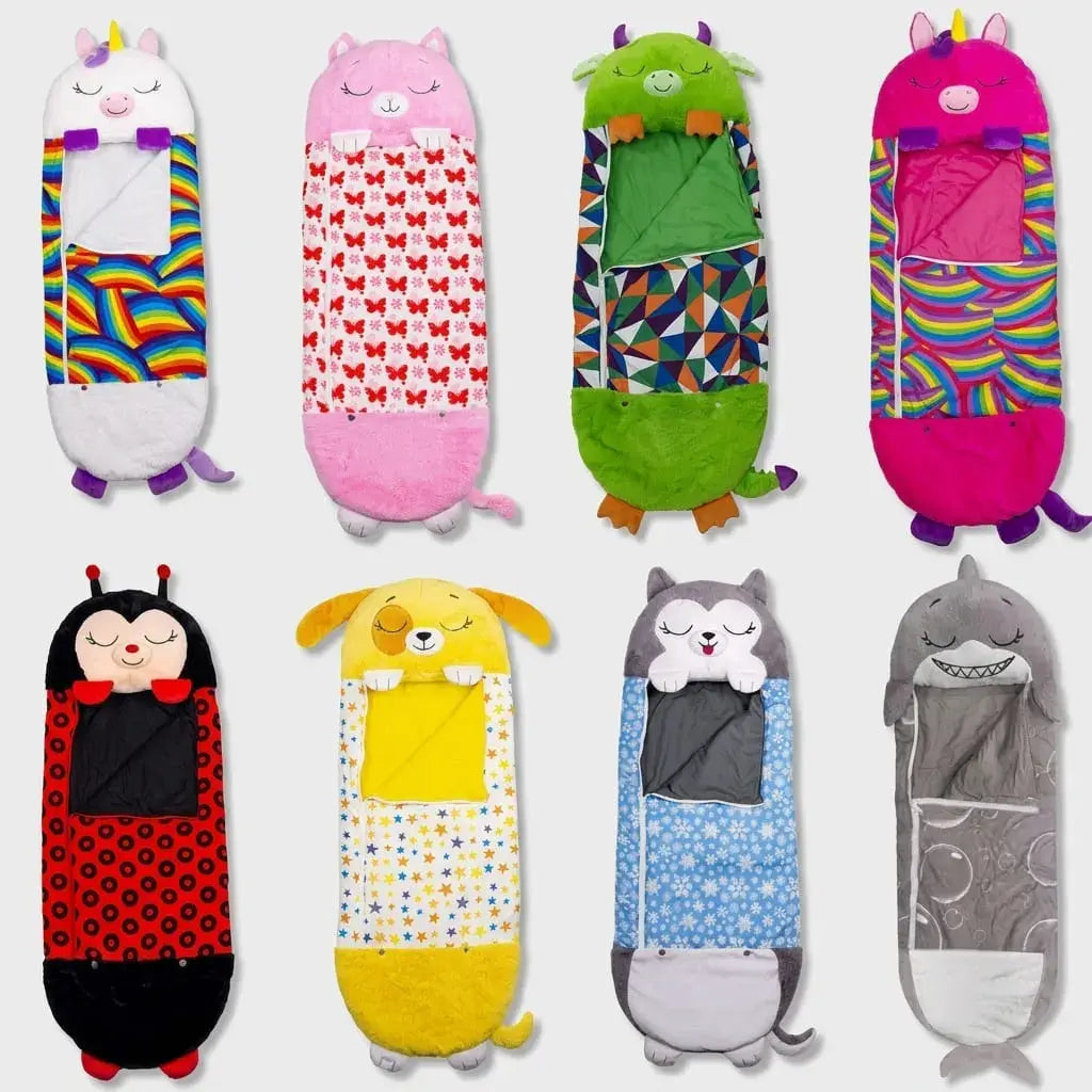 Bolsa de Dormir Infantil Tipo Peluche 3 en 1. Funciona como juguete, almohada y saco de dormir, ideal para siestas, viajes, pijamadas y descanso en casa.