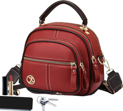 Bolso bandolera premium en sintético tipo cuero con cremallera y correa ajustable. Elegante, práctico e ideal para uso diario en Colombia.
