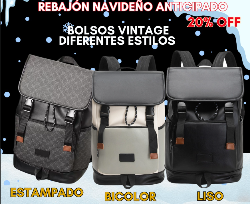 Bolso en cuero PU vintage elegante, resistente y con gran capacidad. Ideal para uso diario, trabajo, viajes y organización práctica con estilo.