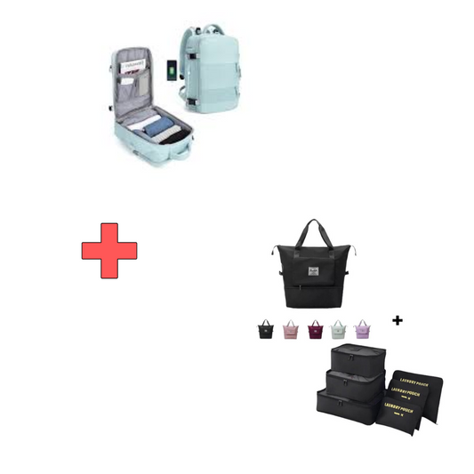 Bolso deportivo expandible impermeable con gran capacidad y compartimentos, ideal para viajes y gimnasio.