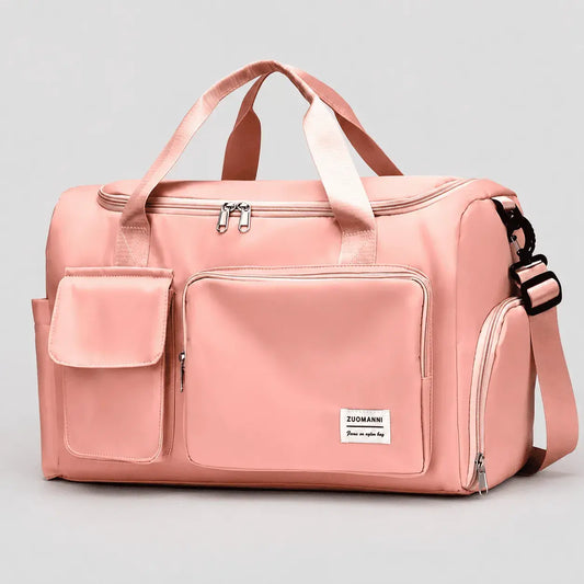 Bolso de viaje multifuncional en tela Oxford, con gran capacidad, múltiples compartimentos, correa de hombro y diseño ligero para gimnasio, trabajo y escapadas.