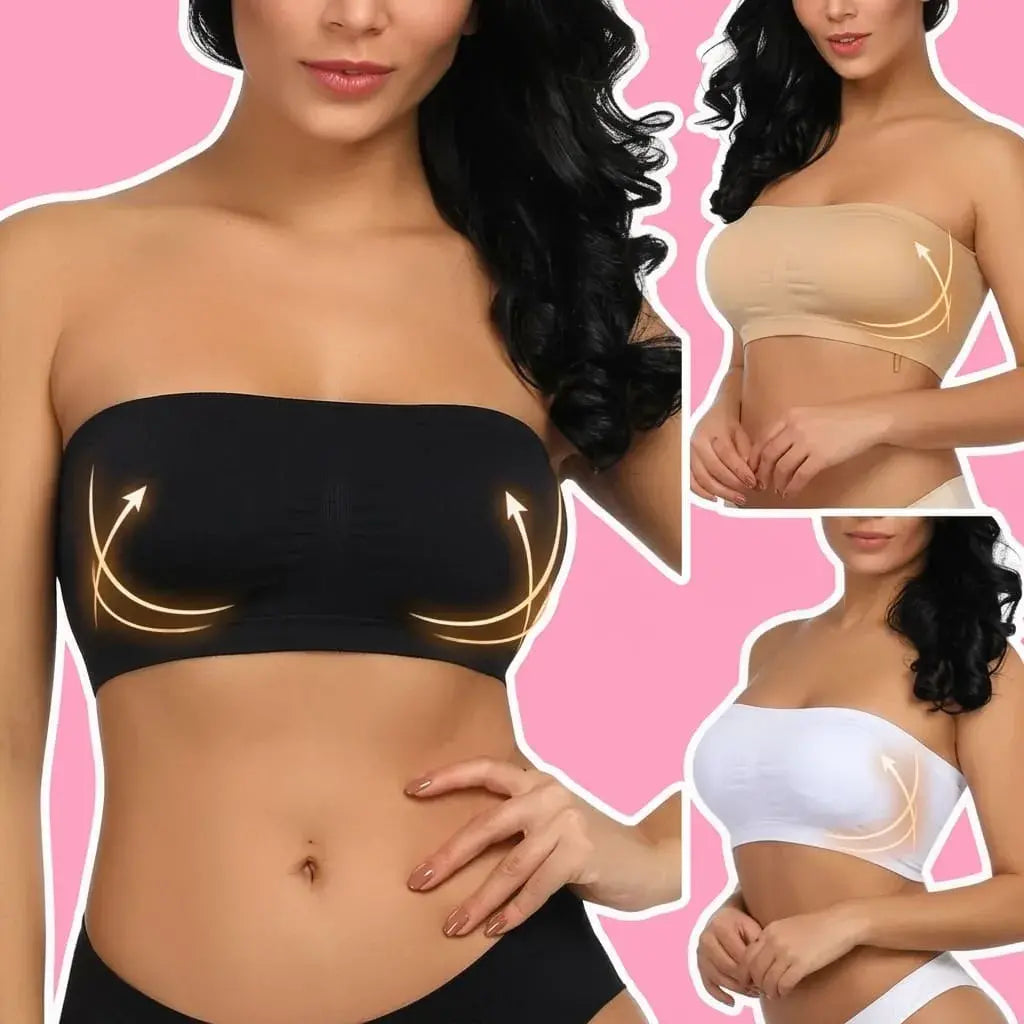Brasier strapless con push up y banda antideslizante. Ideal para prendas sin tirantes, brinda soporte, comodidad y ajuste seguro.