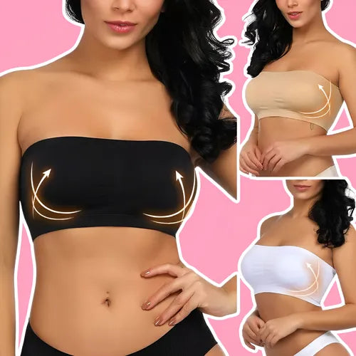 Brasier strapless con push up y banda antideslizante. Ideal para prendas sin tirantes, brinda soporte, comodidad y ajuste seguro.