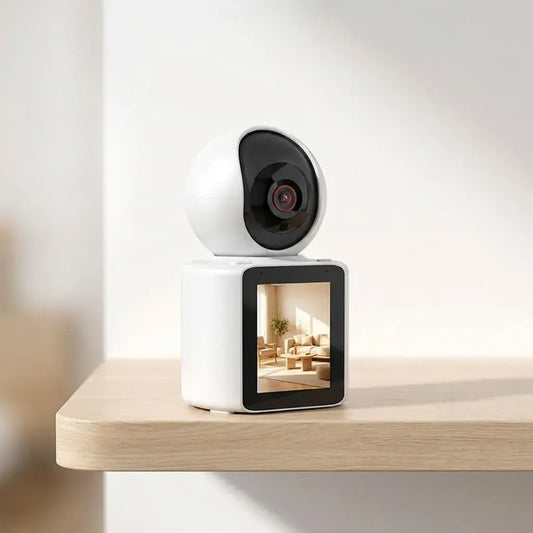 Compra Cámara IP WiFi 065 con pantalla integrada y movimiento inteligente. Ideal para videoconferencias, clases virtuales y reuniones profesionales.