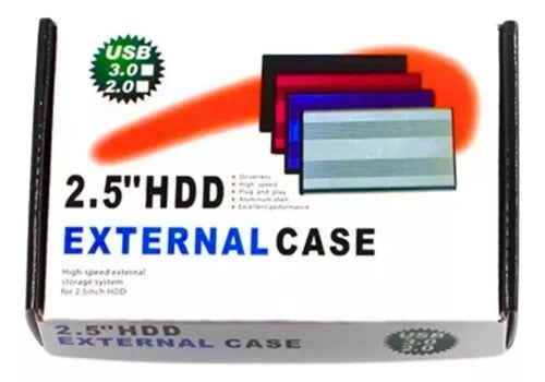 Caja externa USB para disco duro SATA de 2.5 pulgadas, ideal para almacenamiento portátil, copias de seguridad, transferencia de archivos y recuperación de datos.