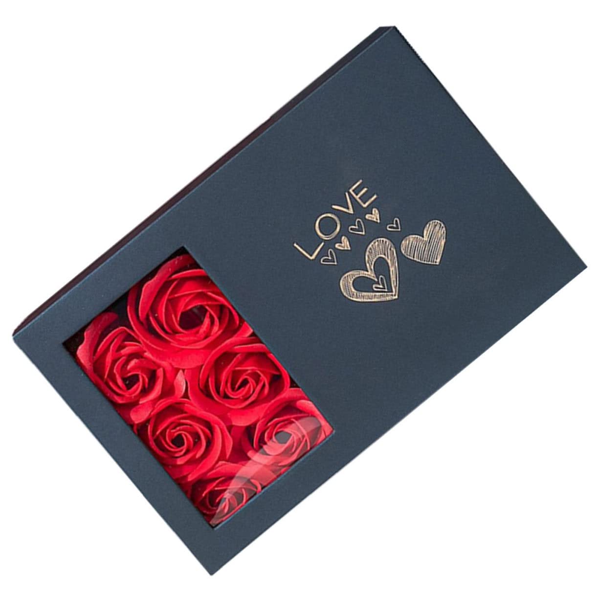 Caja de regalo elegante con rosas decorativas tipo jabón. Ideal para detalles románticos, aniversarios y fechas especiales. Lista para entregar.