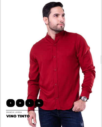 Camisa para hombre cuello Neru en seda mango clásica, talla única adaptable de S a XXL. Diseño elegante con envío rápido en Colombia.
