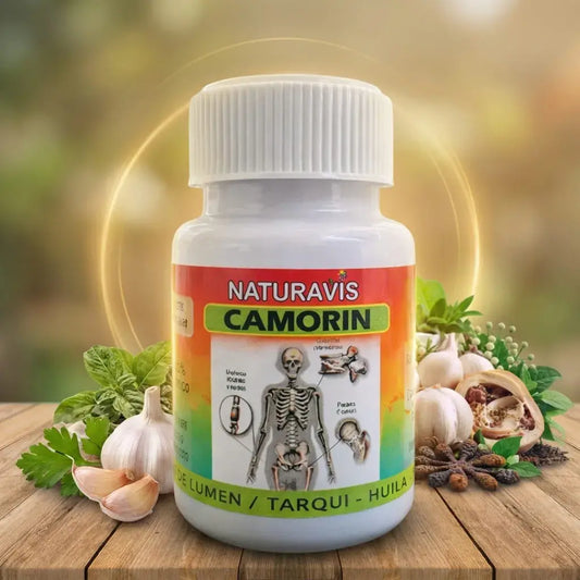 Camorin Naturavis x 50 cápsulas, producto homeopático de venta libre para acompañar el bienestar óseo, articular, la movilidad y el cuidado musculoesquelético natural.